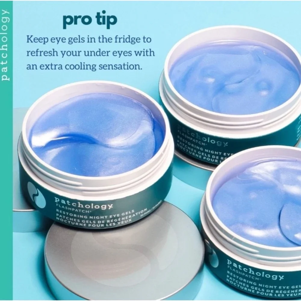 Patchology Flashpatch Restoring Night Eye Gels 15‎ Pairs Retinol Peptides BNIB